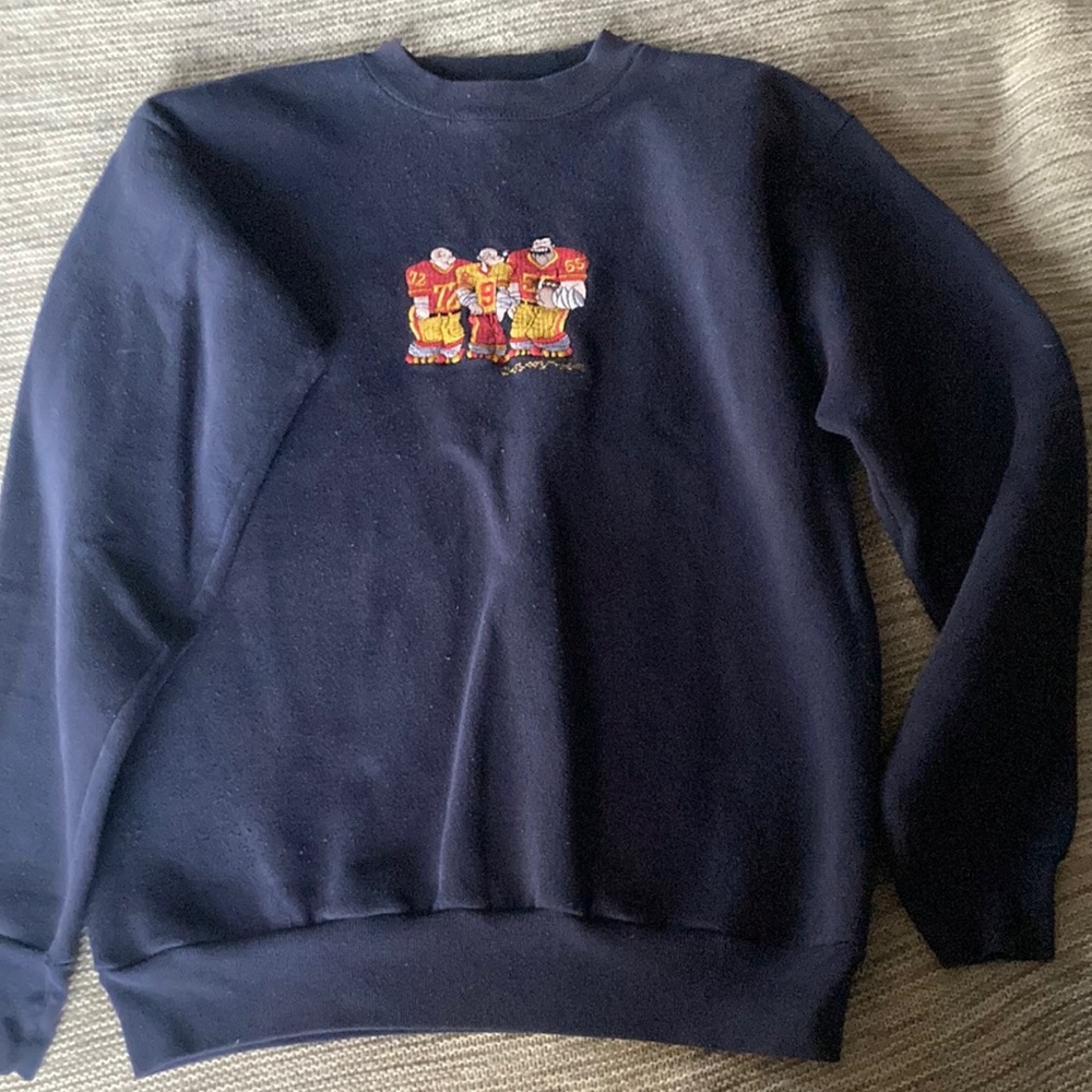 Vintage Play by Play Embroidered Popeye Football Crewneck